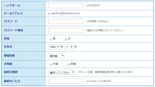 申込の内容の図